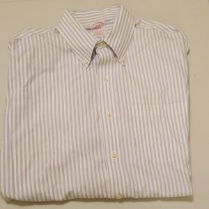 Brooks Brothers blue white striped shirt 16 34